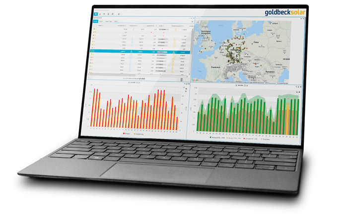 Das SUNERGY®-Cockpit auf einem Laptop