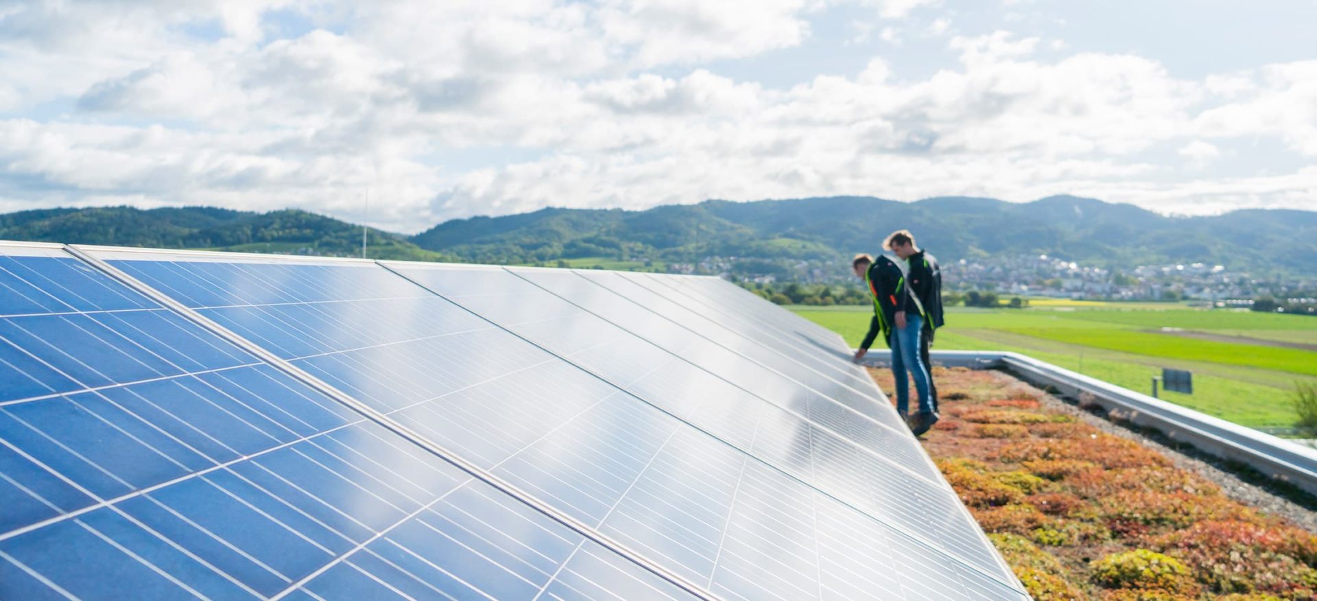 Blick auf eine Solaranlage