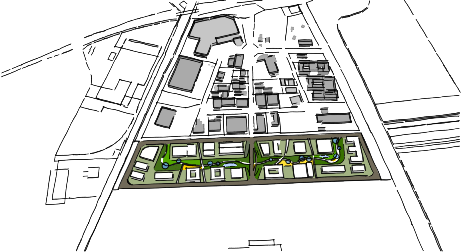 Illustration der möglichen Erweiterung des Gewerbegebiets Hirschberg Süd