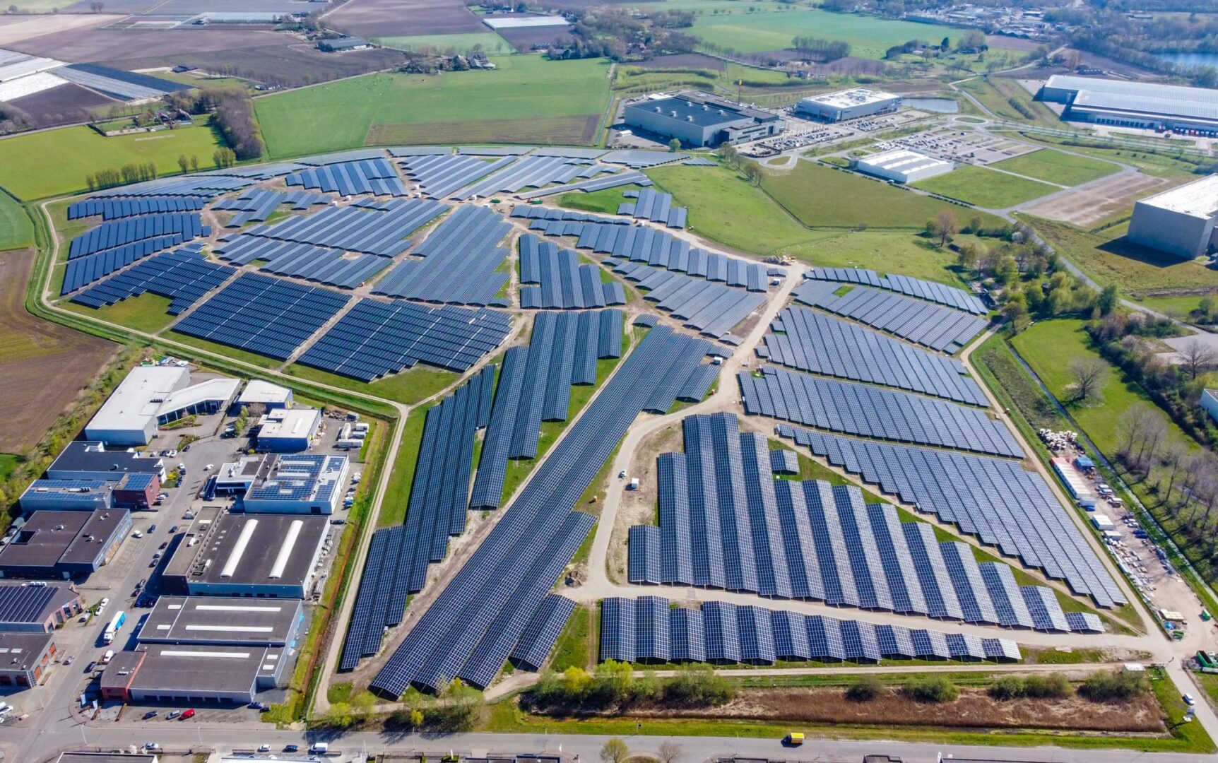 Luftaufnahme vom Solarpark Bavelse Berg