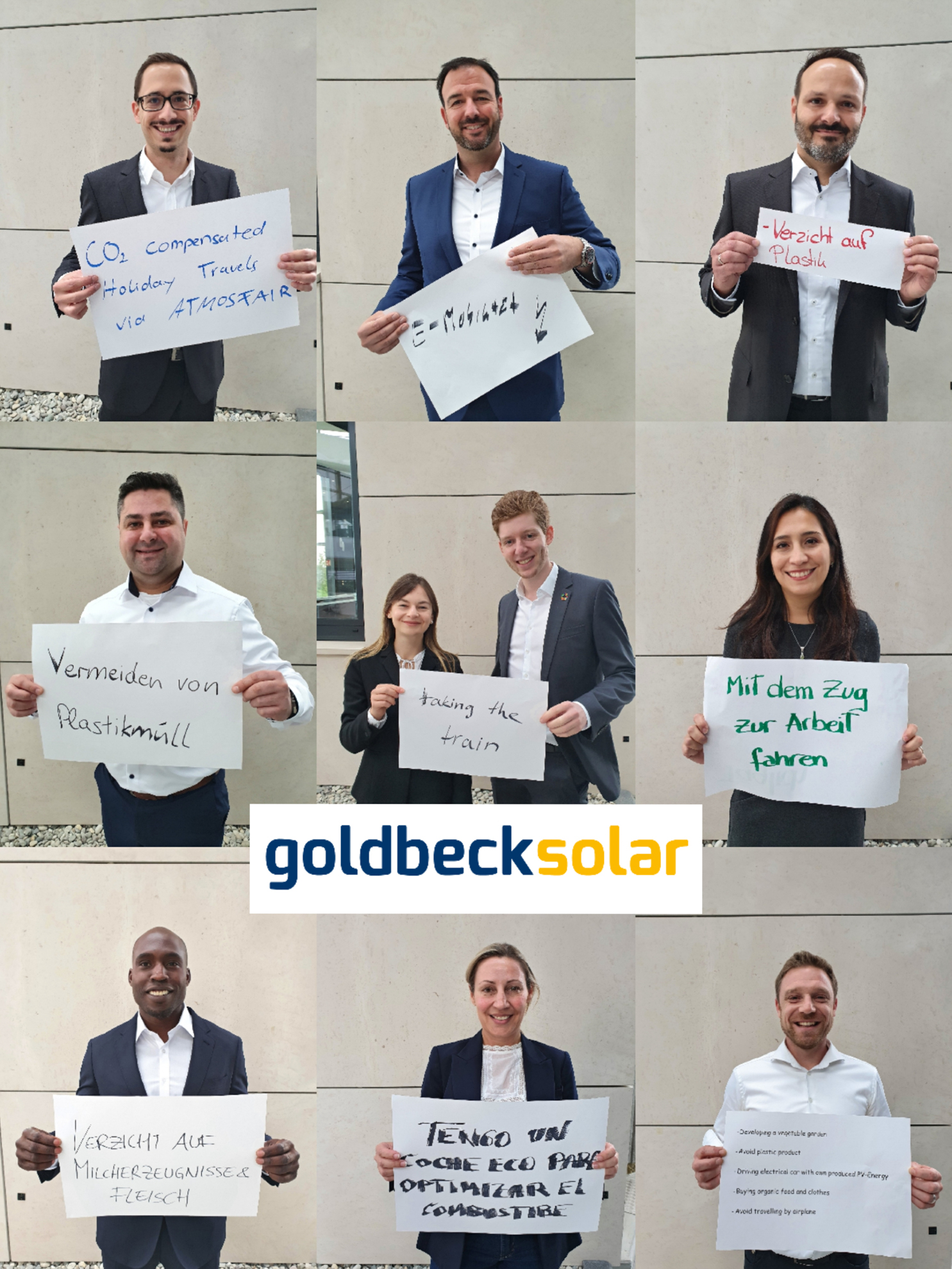 Mitarbeiter von Goldbeck Solar positionieren sich zur Nachhaltigkeit