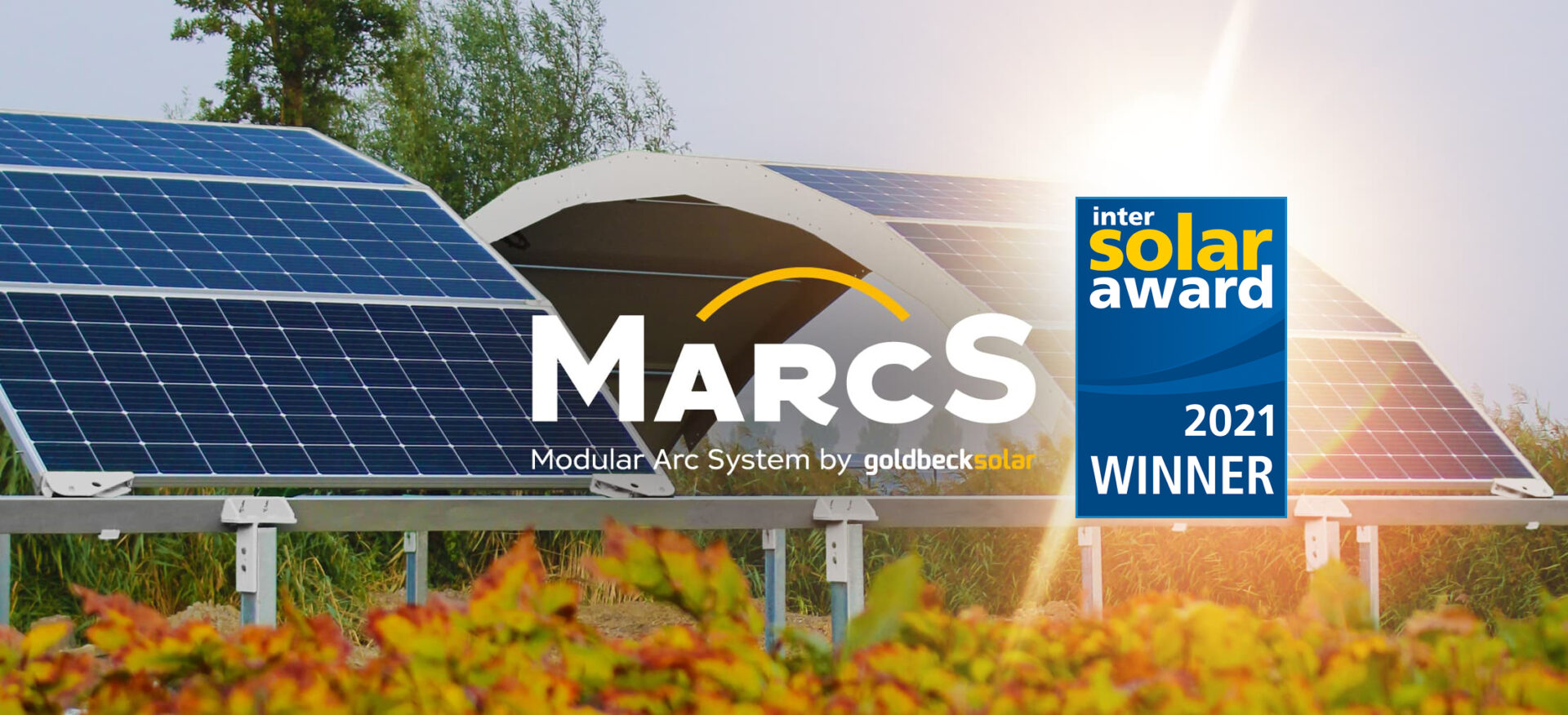 Grafik eines MarcS-Bogens mit dem Logo Intersolar Award 2021 Winner