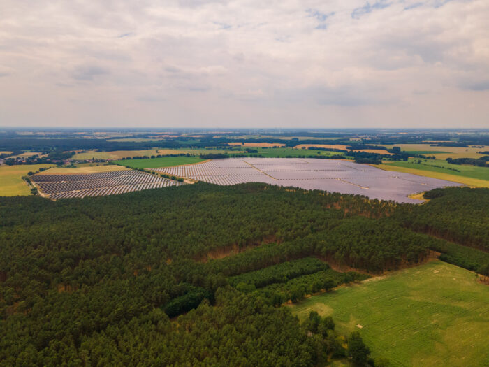 Luftansicht des Döllen, Germany solar park