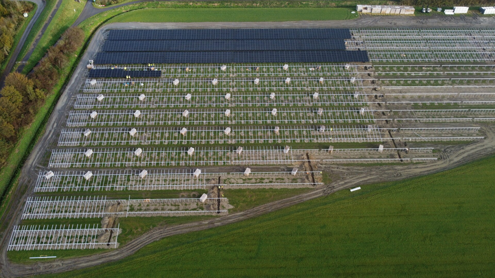 Solarparks in Niederlande im Bau